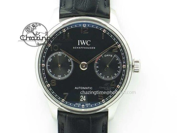 MIROTIME 0506 Portuguese Tourbillon IW5046 SS ZF Best Edition White Dial Blue Markers on Blue Leather Strap Fashionable 7149